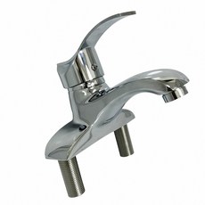 蝴蝶衛浴 C231【雙孔面盆龍頭】冷熱混合兩用龍頭，精密陶瓷閥芯，簡約設計，適用於各種浴室裝潢, 1個, 單主體+固定配件