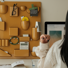 [리비니아] 탭오 모듈 월 오거나이저 / 인테리어 벽걸이 수납보드 / 감성 정리함(포켓용 오거나이저), 1단, 진저옐로우