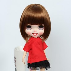 Linfairy 9-10 inch Doll 인형용 가발 (brown bob)