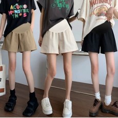 여성용 캐주얼 임산부 밴딩 반바지