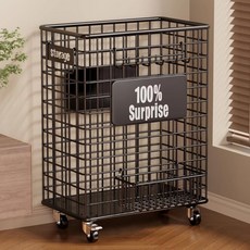 대용량 요가 매트 보관 바구니 농구 스포츠 정리함 바퀴 이동식 수납 솔루션, 1개, 7. 검정색 스몰 사이즈 바퀴 달린