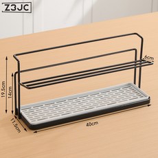 Z3JC 杯架廚房檯面分層杯具置物架保溫瓶茶杯咖啡收納架雙層瀝水托盤架, 1個, 雙層瀝水杯架【黑色】:如圖