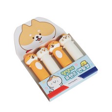 모닝글로리 1000 실리콘 연필캡세트 댕댕이 연필캡 캐릭터, 3개