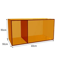 아크릴 책장 캐비닛 침실용 고급 수납 선반 바닥 베이 윈도우, 16 Orange - Length 60CM