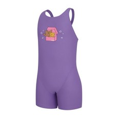 [브랜드정품]아레나 여아 범블베어 3부 반신 레이서백 (A4FG1GL01_VIO) 강습수영복 휴가수영복