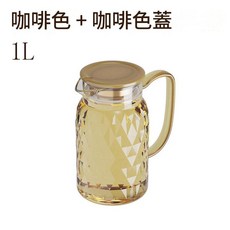 1L 透明白米色蓋冷水壺, IM8880咖啡色1L 黃色塑蓋, 1套, 1ml