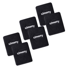 키모니 손목밴드 세트 스포츠 러닝 배드민턴 타월 땀흡수 손목아대, 블랙, 6개
