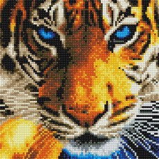 25x25 눈 캔버스 호랑이 보석십자수 DIY공예 반짝이는 푸른 GWFK61OJ, 색상