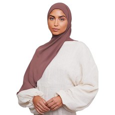 VOILE CHIC 여성용 프리미엄 시폰 히잡 스카프 - 미끄럼 방지 이슬람 헤드 랩 히잡 모카 브라운 버건디 블랙 3개입 141763, 더스티 로즈