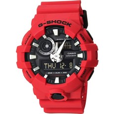 CASIO 카시오 남성용 지샥 쿼츠 시계 레드 25.8 합성수지 소재 스트랩 (GA-700-4ACR) 511233