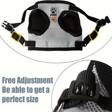 고양이와 개를 위한 목줄 세트 탈출 방지 스트랩이 있는 조끼 스타일의 애완동물 하네스 개에게 적합 통기, 03 M, 01 회색