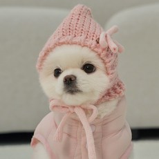 베일리펫 강아지 모자 겨울 귀도리 귀마개 코코보넷, 핑크, 1개