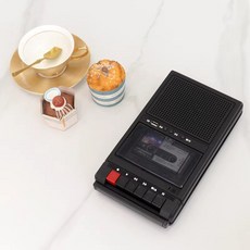 카세트플레이어 라디오 휴대용 테이프 레트로 플레이어 메모리 라디오카세트 녹음, 블랙, 공식 표준 패키지