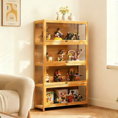 레고 진열장 피규어 장식장 진열장 아크릴 장식장 인형보관함 4단, 4단 원목색