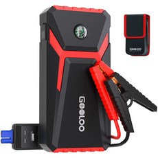 GOOLOO 12V 2000A 자동차 배터리 점프스타터 올인원 휴대용 배터리 충전기 스마트 점프 케이블+ 파우치백, 1세트, 10000mAh