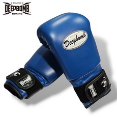 古川小夫 DEEPBOMB 閃電系列 真皮拳套 日系風格拳擊手套 超高CP值入門款 店長推薦藍色生日禮物, 1個