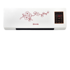 壁掛式冷暖兩用取暖器，快速升溫，智能恆溫，冷暖可調，遙控操作，安全節能, 白色+梅花花紋, 壁掛冷暖風扇暖風機【梅花】冷暖兩用+可壁排+連控器操作