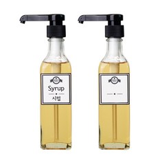 펌프 유리병 사각, 2개, 300ml