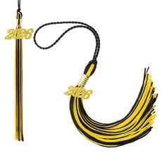 졸업 태슬 블루 화이트 태슬 2026 2026 2개 학술 모자 2026년 골드 데이트 참 졸업식 장식 파티 행사, 블랙 골드