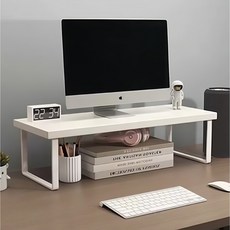 높은 컴퓨터 모니터 데스크 받침대 선반 수납 거치대 3color, 화이트