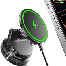 Lisen 이지스냅 프로 무선충전기 차량용 맥세이프 거치대 고속 충전, PRO-15W, 블랙 PRO-15W, 블랙