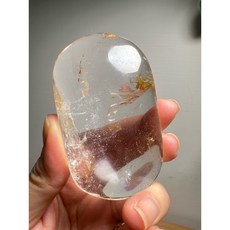 白水晶共生膠花手把件 獨特紋路, 1個
