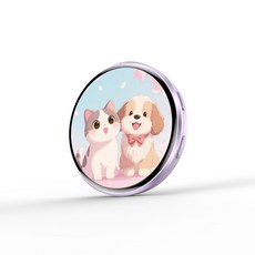 FDUCE 디지털 액자 캔뱃지 e-배지 블루투스 전자 마크 badge 사진 전송 GIF 동영상 아이돌 굿즈 제작, 퍼플