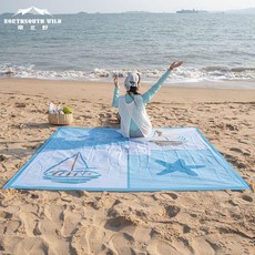 沙灘墊 戶外防水防潮 摺疊口袋超輕便攜野餐墊 公園地墊, 貝殼帆船140*200