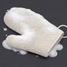 피니시웰 샤워 글러브 반영구 실리콘 벌집 tpu 샤워 장갑 고리 증정, 화이트, 1개, 1개입