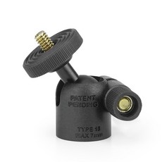 카메라 캠코더 LED 라이트 브래킷 DSLR 카메라 삼각대 스탠드용 볼 헤드 1/4인치 나사 마운트 360도 회전 가능, Black