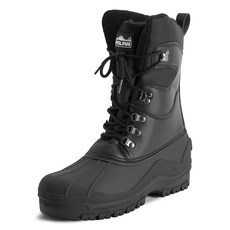 POLAR 남성용 스노우 하이킹 머커 덕 그래프터 방수 안전 보온 부츠 블랙 가죽