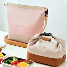 캐쥬얼 숄더 투톤 도시락가방 보온 가방 야외 1개, 블랙