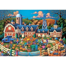 Buffalo Games – 다우들 - 하베스트 페스티벌 - 300피스 가을 직소 퍼즐 - 성인용 축제 퍼즐 - 정밀 컷 조각 가을 아트워크 및 재미있는 시간 - 완성 사이즈, Buffalo Games – 다우들 - 하베스트 페스티