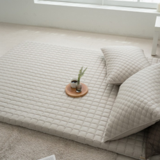 루체트리 요매트 순면100 국내생산 세라지오 누빔요커버+요솜세트 침구 패드, 차콜