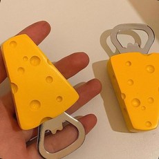 냉장고 자석 병따개 야채 모양 옥수수 당근 치즈 마그넷 오프너 주방 인테리어, 1개, 오프너 마그넷-01.노랑치즈