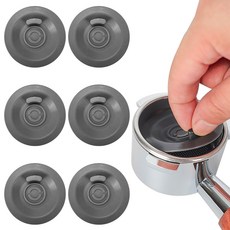 커피머신 실리콘 가스켓 청소용 에스프레소 클리닝 디스크 브레빌 청소용필터가스켓 핸들 세척 패드 54mm Breville 및 Sage 커피머신용 6개, 블랙