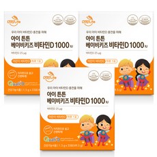 아이 튼튼 베이비 키즈 비타민D 1000 IU, 49.5g, 3개