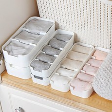 內衣收納盒裝襪子文胸內褲抽屜式分隔格子貼身衣物三合一整理箱, 1個, 小號五格米色