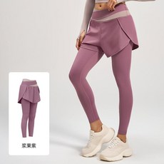 聚衣堂 假兩件高彈瑜伽褲