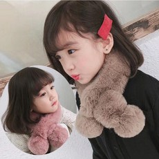 아동 방울 퍼 목도리 유아 머플러