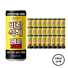 팔도 비락식혜 제로 슬림캔, 238ml, 24개