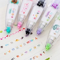 캐릭터 디자인 수정테이프 스티커 다꾸 수정용품 꾸미기 테이프 정리 팬시 다이어리 노트 형, 그린 커피잔