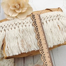 면 베이지 레이스 트림 태슬 프린지 액세서리 의류 커튼 테이블 스웨터 DIY 장식 로트 당 10 야드 4cm, L Style Beige 8cm, 1개