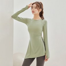 아모란나 성인 요가 필라테스 힙커버 롱티셔츠