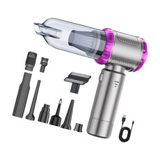 80000RPM Car Handheld Vacuum 35Mins Runtime 22000PA Suction Wireless Lightweight, 은보라색