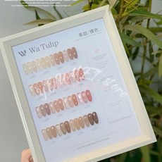 寶貝喬娜 16色裸色指甲油套裝，春夏季顯白冰肌甲油膠，新手易上色美甲套裝, 1個, 16色裸透色套組【塗好色板】,12mL