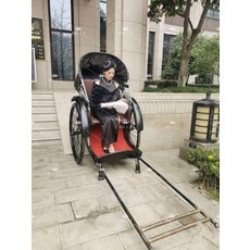 엔틱 인력거 장식품 듀얼포켓 앤틱 일본식 라운지 성인용 개화기 행사 대형, 무광블랙 2인용 확대, 1개, 1매