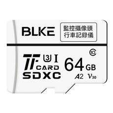 BLKE 32GB TF記憶卡 監控攝像頭 行車記錄儀專用 A2 V30 高速傳輸, 1個, 64GB