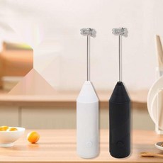 휴대용 무선 미니 전동 우유 거품기 커피 라떼 거품기 소형 핸드 휘핑기 가정용 자동 베이킹용 편리한 사용 충전식, 블랙