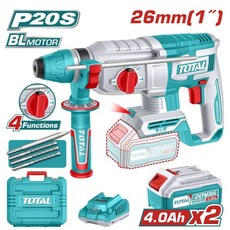 TOTAL P20S 20V 鋰電無刷強力鎚鑽 26mm 全配, 1個